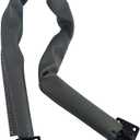 QCAA Extra Heavy Storm Door Chain Check, for Heavy Commercial Door, 20-1/2" Length Overall, Solid Brass Bracket Matte Black, 304 Stainless Steel Hook, Grey Textured Vinyl Cover, 1 Pack