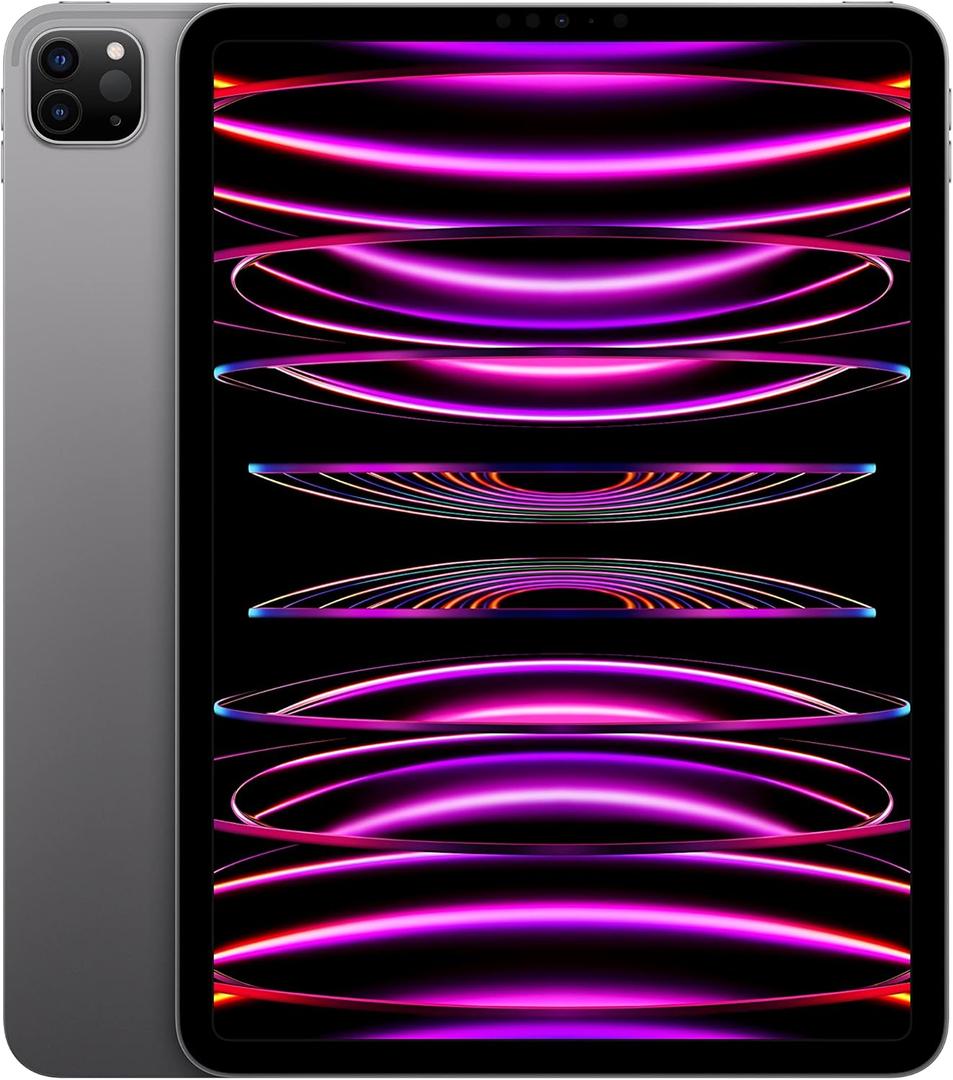 Apple iPad Pro 11-inch (4th Generation): with M2 chip, Liquid Retina Display, 128GB, Wi-Fi 6E, 12MP front/12MP and 10MP Back Cameras, Face ID, All-Day Battery Life  Space Gray