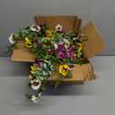 Briful Artificial Hanging Basket Flowers Outdoor 25.5 UV-Resistant Pansy Hanging Plant with 15.3 Full Bloom Ball, Lush Trailing Faux Flowers for Porch, Balcony, Patio & Garden Year-Round Decor