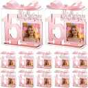 Geelin 12 Set Mis Quince 15 Party Favors for Guests 16th Acrylic Photo Frame Kit Rose Gold Sweet Sixteen Happy Birthday Party Decorations for Guests Girls Gifts Birthday Supplies