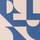 FloorPops x Very Gay Paint Gia Metric Coral and Blue Peel and Stick Floor Tiles, FP6335 (Multicolor)