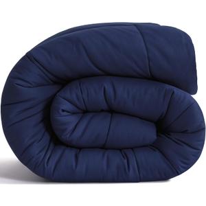 NTBAY Twin Comforter - Down Alternative Comforter Duvet Insert, All Season Bedding Quilted Duvet Insert with Corner Tabs, Machine Washable, Navy Blue (Twin(68x90 Inch) Pack of 1)