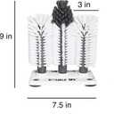 Double Baby Bottle Cleaning Brush Set with Suction Base - Cleans Two Bottles at Once - Includes Nipple Cleaner Brush - High Density Bristles, Dishwasher Safe - Baby Gift & Newborn Essential