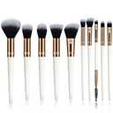 Makeup Brush Set, Premium Synthetic 10 PCS Makeup Brushes, Travel Makeup Brush Set with Soft Hairs, Makeup Brushes Set Professional for Blush, Eyeliner, Eyeshadow, Concealer, and Foundation (White)
