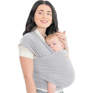 KeaBabies Baby Wrap Carrier - All in 1 Original Breathable Baby Sling, Lightweight, Hands Free Baby Carrier Sling, Baby Carrier Wrap, Baby Carriers for Newborn, Infant, Baby Wraps Carrier (Ash Gray)