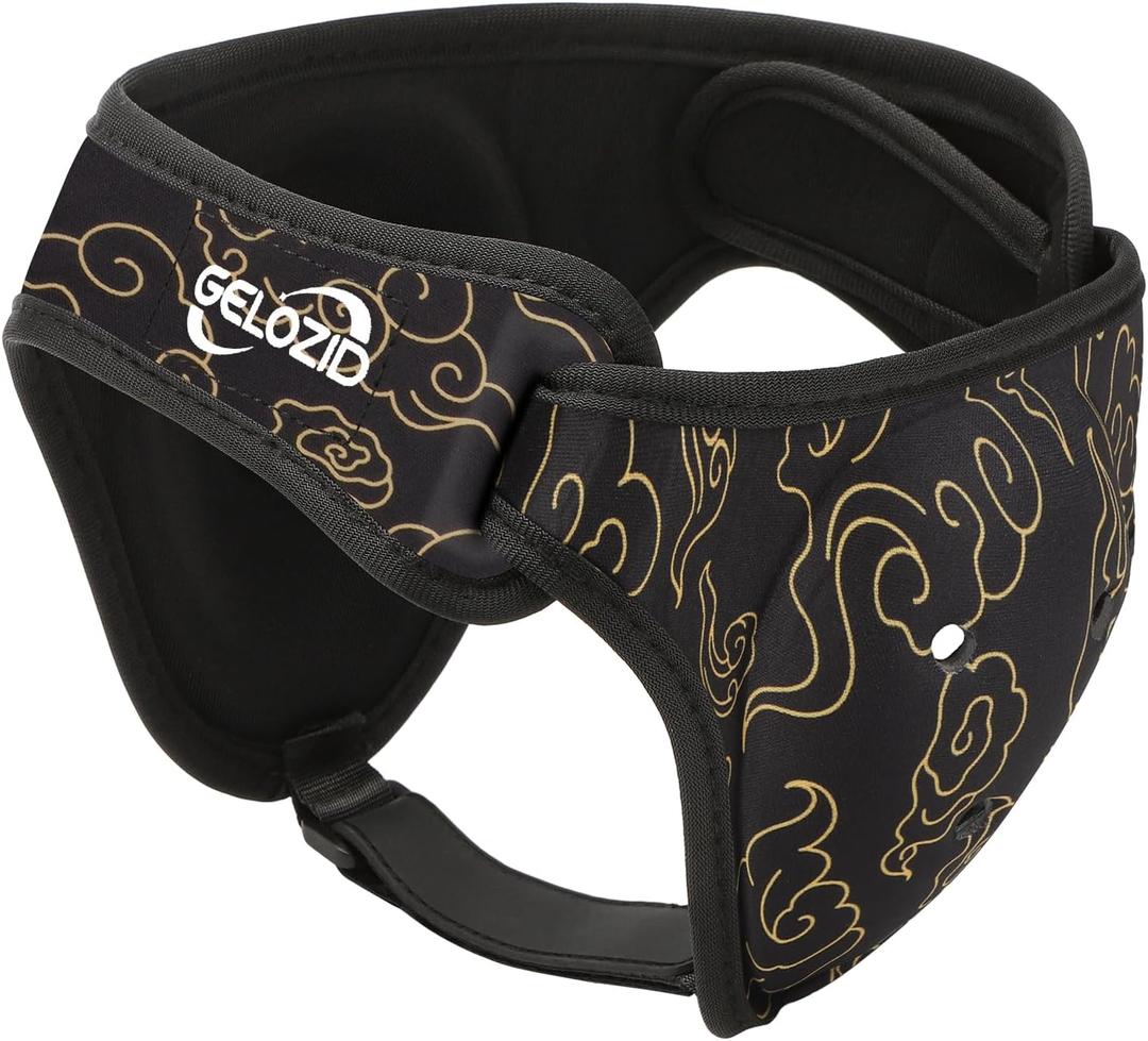 Gelozid Adjustable Wrestling Headgear for BJJ, MMA Grappling and Training, Ear Guard and Cauliflower Protection Helmet (Large, Black and Yellow)