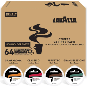 Lavazza Coffee K-Cup Pods Variety Pack for Keurig Single-Serve Coffee Brewers, 64 Count, 634 Grams BB 3/16/26