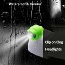 2 x RAHAN 2pcs Rechargeable Headlights for Shoe Charm Accessories,Flashlights Attachment for Shoe, LED Clogs Light with 3 Light Modes for Dog Walking, Camping, Running, Suitable for Adults Kids, Green