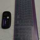 Wireless Keyboard and Mouse Ultra Slim Combo, TopMate 2.4G Silent Compact USB 2400DPI Mouse and Scissor Switch Keyboard Set with Cover, Batteries Included, for PC/Laptop/Windows/Mac - Purple Black