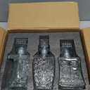 Whiskey Decanter, Liquor Decanters Set of 3, Glass Alcohol Bottle for Vodka, Tequila and Bourbon Unique Whiskey Bar and Party Decorations (28oz*2, 31oz*1) (hyaline)