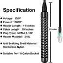 1000W Immersion Water Heater,Fully Submersible Portable Electric Heater,5 Galons Bucket Heater,100% Waterproof,Easy and Convenient to Use