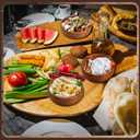 Skylety 10 Pcs Acacia Wooden Bowls Small Calabash Bowls Round Wood Salad Hand Carved Calabash Dip Tray for Serving Popcorn Pasta Coconut Nuts Sauce Appetizers Home Kitchen (3 Inch)