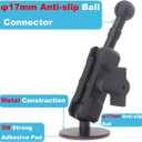 Adhesive 17mm Ball Mount with Extension Arm for Car Phone Holder, Compatible with Garmin 17mm GPS Mount, Adjustable Dashboard Car Phone Bracket