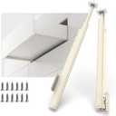 LONTAN Dresser Drawer Slides 23 Inch Bottom Mount Drawer Slides 1 Pair Drawer Rollers Cabinet Drawer Replacement White Kitchen Drawer Tracks and Rails with Plastic Brackets