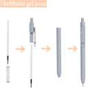 2 x 5pcs Gel Pens (0.5mm Tip), Retractable Quick Dry Black Ink Pens Fine Point Premium Cute Rolling Ball Smooth Writing Aesthetic Pens Comfort Grip for School Office Supplies (Morandi)