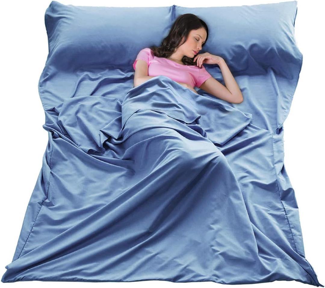 Sleeping Bag Liner Ultralight Travel Sheet Dirt-Proof Camping Sheets Compact Hotel Sleeping-Sack for Outdoor Backpacking Hiking (83x63", Purple)