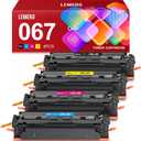 LEMERO 067 Toner Cartridges Compatible for Canon 067 067H Toner Cartridges Set Work for Canon MF656Cdw MF654Cdw MF653Cdw LBP632Cdw MF652Cdw LBP633Cdw Printer (BCMY-4 Pack of 067 067H Toner) (067 Black Cyan Yellow Magenta)