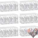 6 Pack 29x108 Inch 2024 New Year Metallic Foil Fringe Table Skirts Banner for Tinsel Streamer Garland Curtains Backdrop for Parade Floats Wedding Baby Shower Birthday Party Decoration Silver