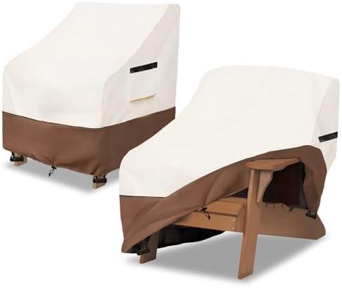 Amazon.com: Osileyo Adirondack Chair Cover 2 Pack,Waterproof Heavy Duty Patio Furniture Covers,Patio Adirondack Chair Covers for Outdoor Chairs(30 W x 34 D x 36 H inches) Beige & Brown : Everything Else