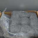 Basic Beyond Chair Cushions for Dining Chairs, Non-Slip Chair Pads, Thick Seat Cushions for Dining Room Chairs, Kitchen Chair Cushions Set of 4, 16" x 16" x 4", Dark Grey