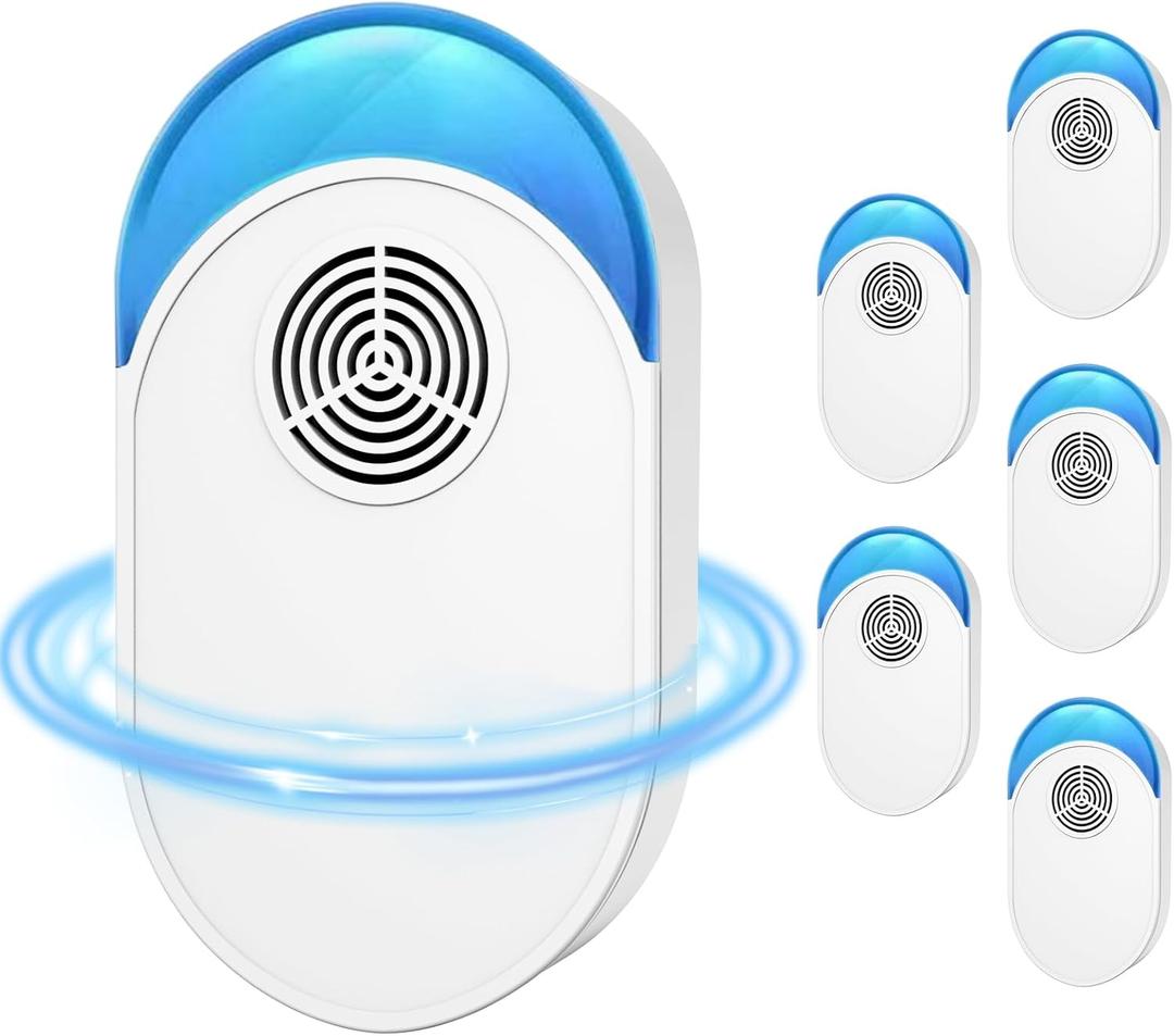 Upgraded Ultrasonic Repeller 6 Packs, 2024 Indoor Ultrasonic Device Insect Defense for Bugs for Roach, Bugs, Rodent, Mouse, Ant, Mosquito, Mice, Spider, Electronic Plug in Pest Control