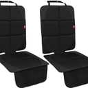 MORROLS Car Seat Protector, 2 Pack Carseat Protector with Thick Padding, Baby/Pets for Child Car Seat-Mesh Pockets-Waterproof-Universal Size(Black)
