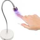 ALLKEM Portable Cordless Gooseneck UV/LED Nail Lamp  Rechargeable Gel X Nail Dryer, Flash Cure Light for Home & Salon use  (USB Powered, 360 Adjustable Gooseneck, 3W) - Silver