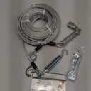 100FT Dog Runner for Yard with 15FT Tie Out Cable - Heavy Duty Trolley System for Large Dogs Up to 250LBS, Backyard/Park/Camping Use (Silver, 100FT+15FT)