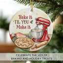 6 x Baking Christmas Ornament 2026 - Funny Gifts for Bakers, Ceramic Bake Christmas Ornament for Christmas Tree, Baker Gifts for Women Pastry Chef Friends Mom, Cute Baking Gift for Lovers