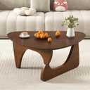 100% Solid Wood Triangle Coffee Table - Mid Century Modern Coffee Table for Living Room, Modern Tea Table for Home, 34.3x23.6x16.5
