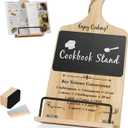 Cookbook Stand with Chalkboard Eraser, Birthday Gifts for Women Mom Wife Grandma, Kitchen Gifts for Woman, Recipe Book Holder Stand, Present Birthday Gift Ideas, Cookbook Holder