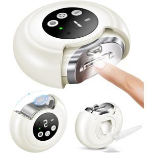 2026 New Electric Nail Clippers, Finger Nail File, 3-Speeds, Polish Automatic Nail Trimmer with Nail Chip Storage & Night Light, Rechargeable Safety Cutter for Women, Men, Baby, Seniors,Elderly