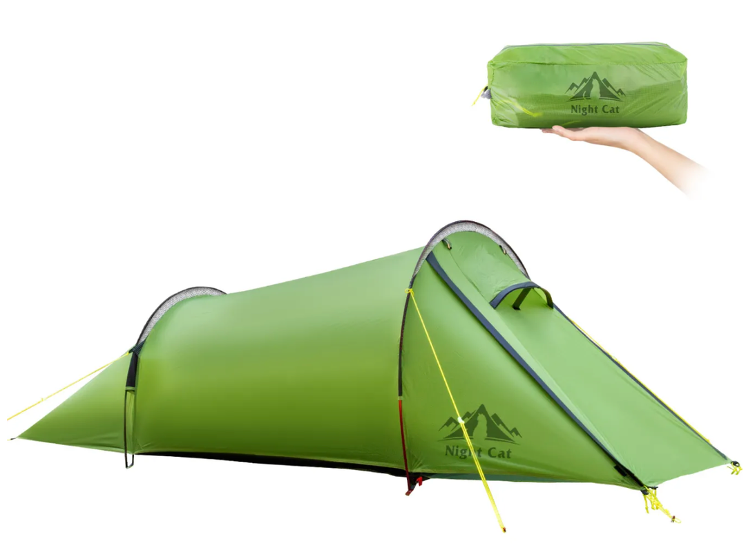 Night Cat 2 Person Tunnel Tent: Ultralight Backpacking Tent Waterproof for Camping Travel Wild