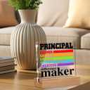 4 x Best Principal Gifts Thank You Appreciation Gifts for School Principal Difference Maker Clear Acrylic Decorative Sign Office Decor