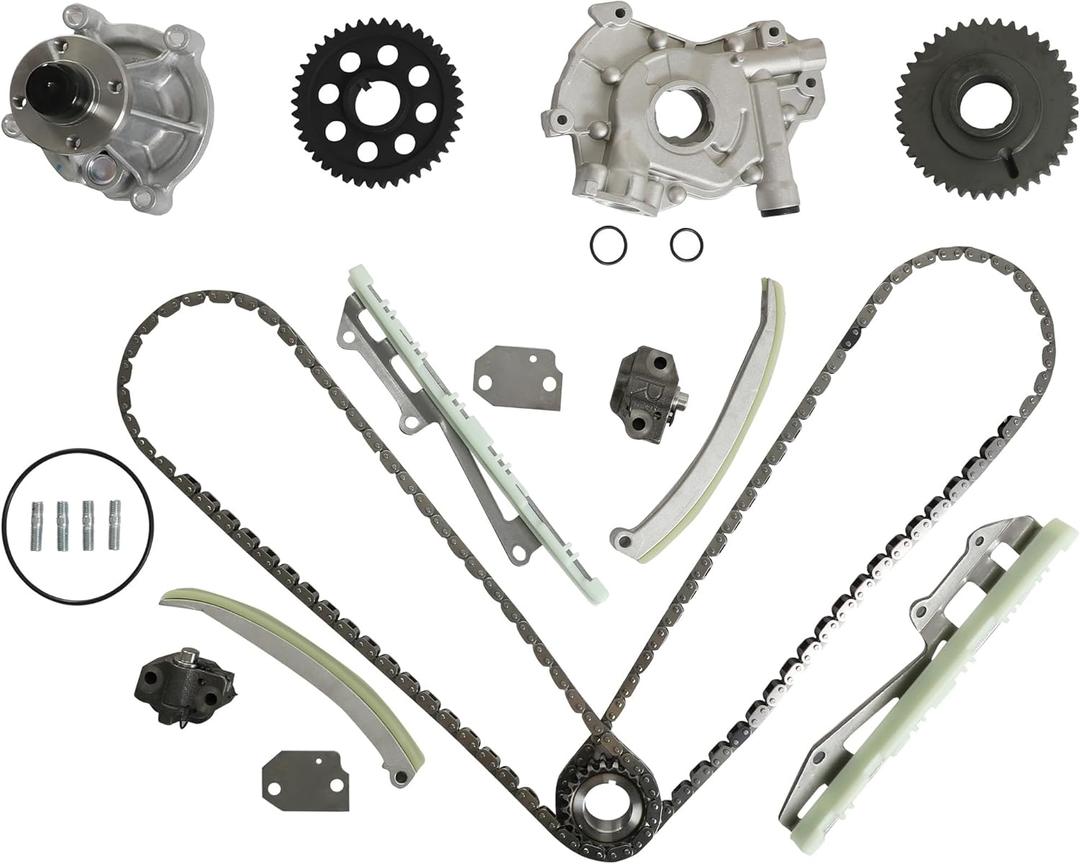 9-0387SA 4.6L Timing Chain Kit W/Guide Tensioner & Oil Pump & Water Pump Fit For Ford F-150 F-250 E-150 Econoline Club Wagon Expedition 4.6L 1997-2001 F5A2-6600B AW4122