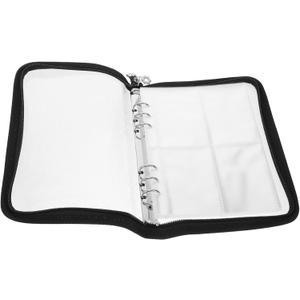 STOBOK A5 Photocard Binder with Inner 6 Ring Zipper Binder Album Refillable Photocard Holder Travel Photo Organizer for Kpop Card Storage (Black)