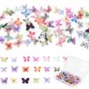 60Pcs Mini Resin Butterflies, Miniature Dollhouse Accessories Tiny Butterflies for Crafts, Mini Resin Animals Figurines for DIY Fairy Garden Dollhouse Micro Landscaping Decoration