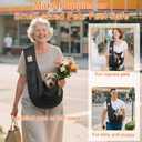 Tomkas Small Dog Sling Carrier - Classic Pocket & Classic Strap - Wrap Carrier - for 3-10 lbs Pets(Black)
