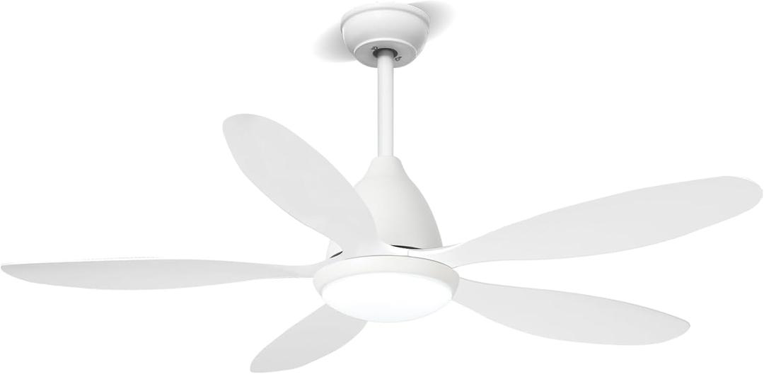 Ceiling Fans with Lights and Remote, 52in Ceiling Fan Large Air Volume 6-Speed Adjustable, Silent Motor Reversible 5 Blades Low Profile Air Circulation Ceiling Fan Lights for Bedroom Living Room Patio