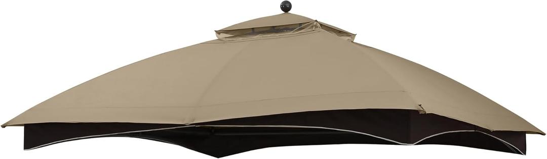 MASTERCANOPY Replacement Canopy Top for Lowe's Allen Roth 10x12 Gazebo #GF-12S004B-1 (Khaki Plaid,Riplock Material)
