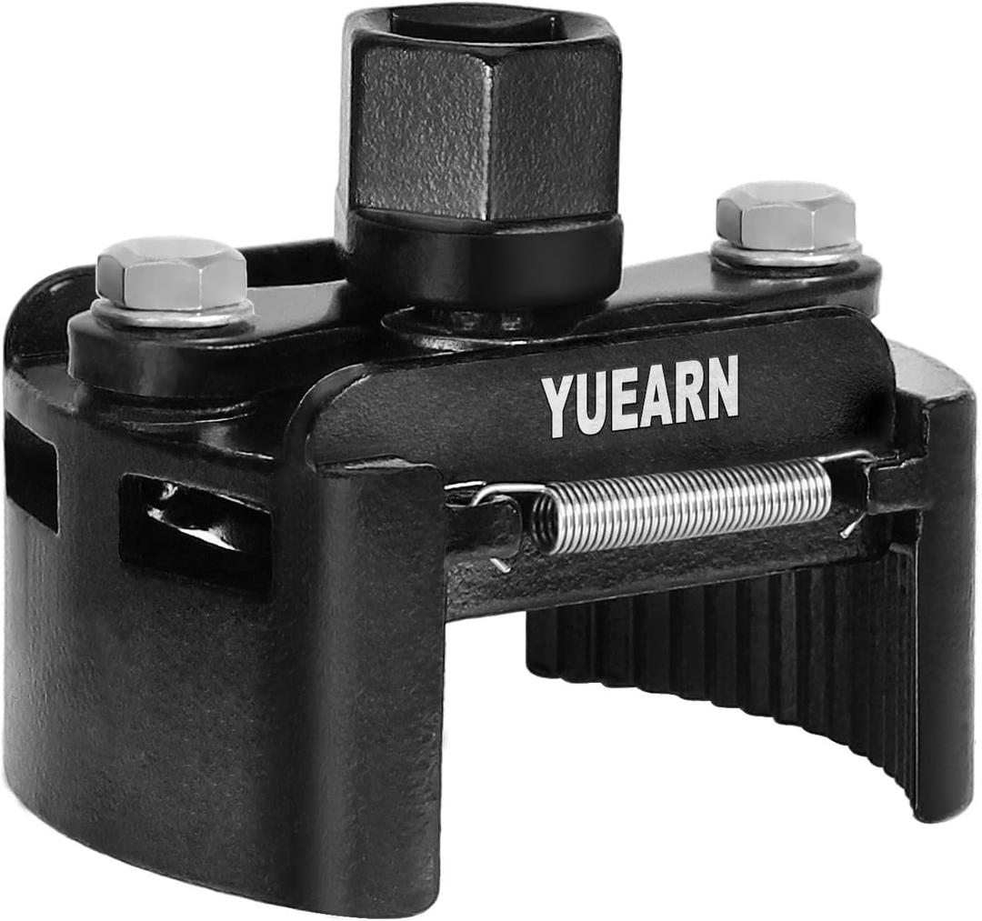 YUEARN Adjustable Oil Filter Wrench for 2-3/8" to 3-1/8" Filters (60-80mm), 1/2" Drive Universal Oil Filter Removal Tool with Auto-Clamp Spring, Non-Slip Jaws for Engine Filters, Conduit & Fittings