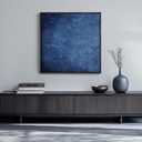 Large Framed Navy Blue Abstract Wall Art for Living Room, Modern Canvas Prints Paintings Artwork for Walls, Minimalist Blue Pictures for Hallway, Bedroom, Office Wall Decor -30x30 In