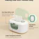 Momcozy New Baby Wipe Warmer, Large Capacity Wipe Dispenser Compatible with 60-80pcs,10-Min Fast Heating,4 Temperature Modes,Innovative Spring Design,Silicone&Top Seals,Even Heating,3-Level Nightlight