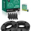 YHTAUTO 5x120 Hub Centric Wheel Spacers 1" Compatible with 1991-2011 BMW 1/3/5/6/7/8/M3/M5/M6/Z3/Z4/Z8 Series Tire Spacers M12x1.5 Studs, 72.56mm Hub Bore 5 Lug 2PCS Black (1 Inch Thickness)