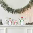 CYNOSA 3Pcs Snowman Table Signs Christmas Decorations for Home Christmas Decor Winter Rustic Wooden Snowman Tabletop Centerpieces Block Signs Decorations for Xmas Holiday Party Indoor Home Decor