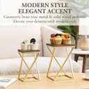 MyGift Dessert Riser Stands, Modern Twisting Geometric Brass Tone Metal and Solid Wood Pedestal Racks for Food, Merchandise, Desserts, 2 Piece Set