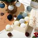 HyDren 16 Pcs Neutral Textured Christmas Ball Ornaments 2.4 Inch Vintage Christmas Tree Hanging Decor Plastic Matte Rustic Boho Ornaments with Loop for Xmas Holiday Farmhouse Decoration(Cold Colors)