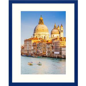 wyooxoo 16x20 Picture Frame Dark blue Solid Wood Photo Frames Display Pictures 12x16 with Mat or 16x20 Without Mat Colorful Frame For Tabletop Display or Wall