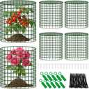 Convivium Plant Protectors from Animals 6 Packs, 13 x 12 in Metal Chicken Wire Cloche Plant Cages for Outdoor Plants, Garden Fencing Animal Barrier with Detachable Dome Lid, Stakes & Zip Ties