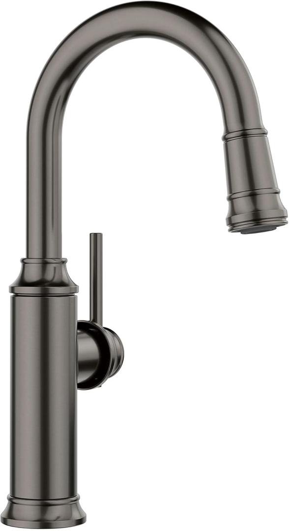 BLANCO 443265 Empressa Pull-Down Bar Faucet - 1.5 GPM - Satin Dark Steel